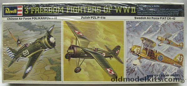 Revell 1/72 3 Freedom Fighters Chinese I-16 / Polish P-11 / Swedish CR-42, H678-130 plastic model kit